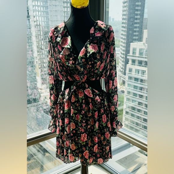 🆕 AMUR 🧿 X REVOLVE NWOT Sleeveless V Neck Pleat Floral Romper Size 8 - Picture 10 of 16